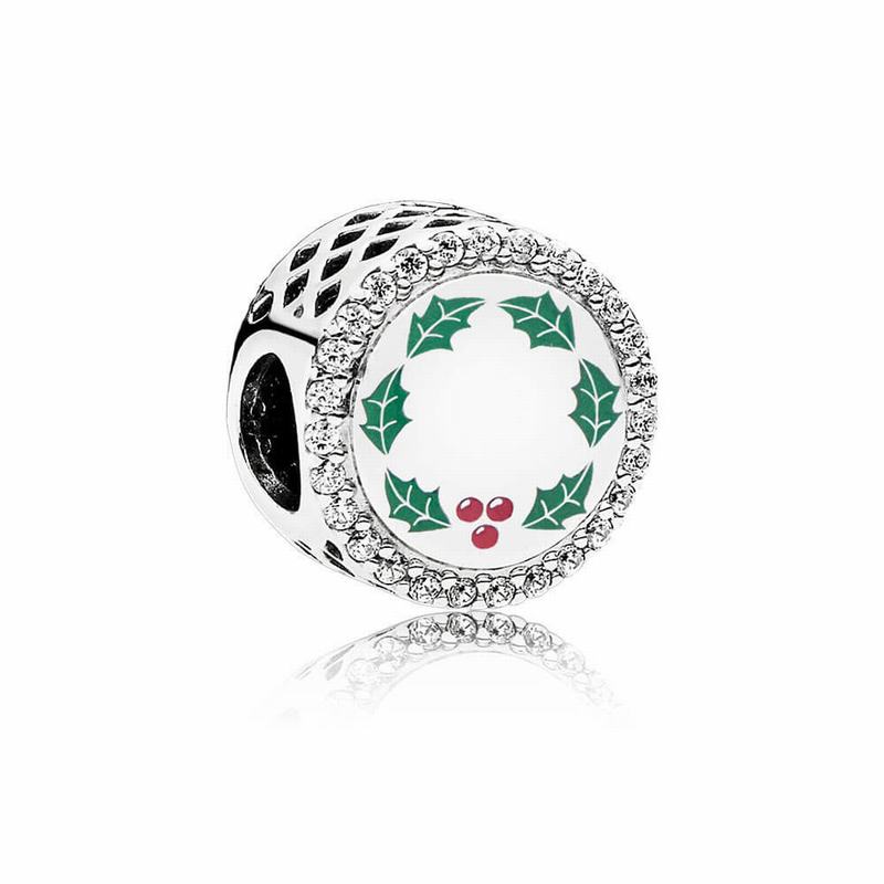 Pandora All I Want For Christmas Charm Ireland - Sterling Silver/Green/Cubic Zirconia - 516984PBT